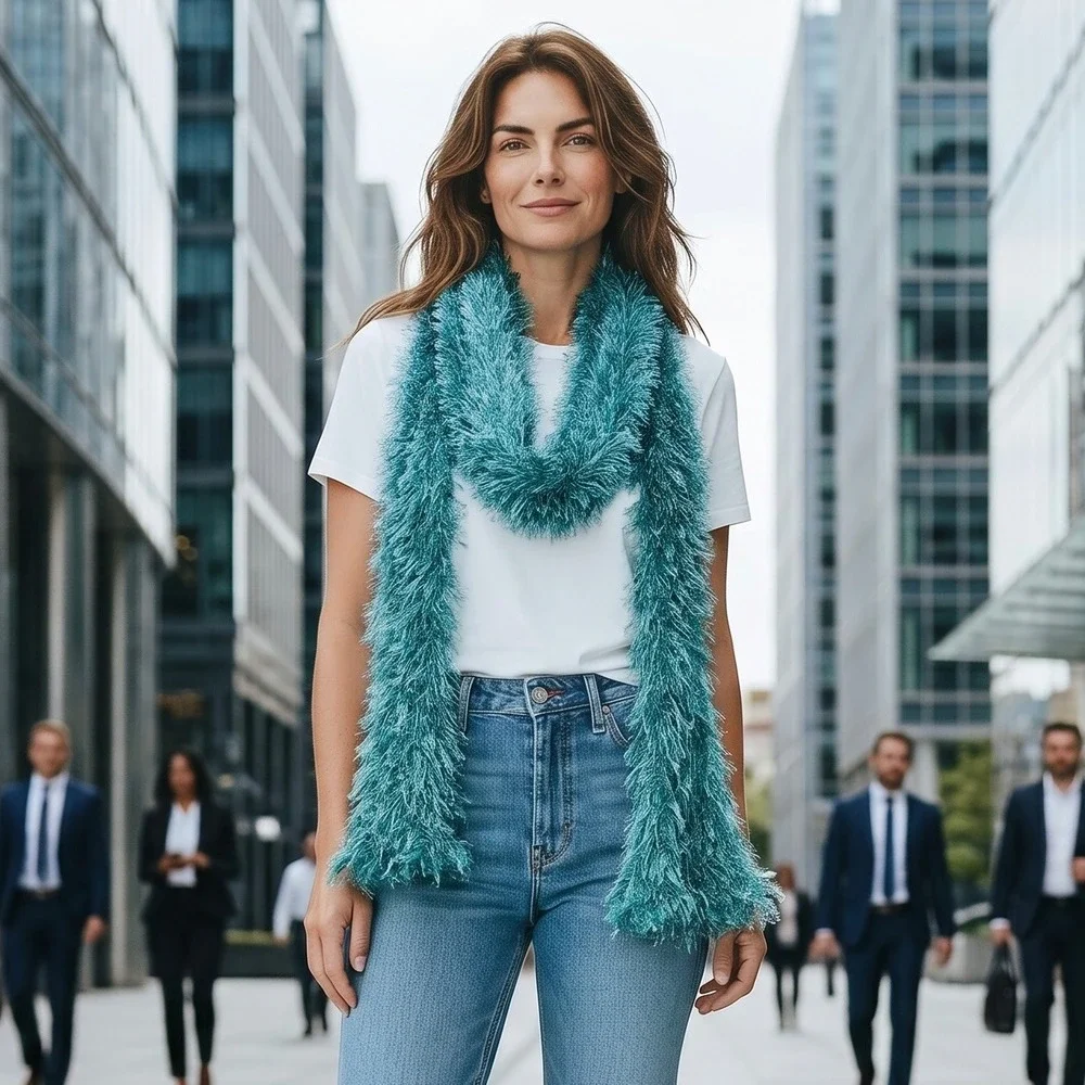 Fuzzy Fluffy Eyelash Tube Scarf 60